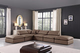 Comfy Brown Vegan Leather Modular Sectional 188Brown-Sec6E Meridian Furniture