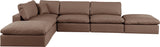 Comfy Brown Vegan Leather Modular Sectional 188Brown-Sec6E Meridian Furniture