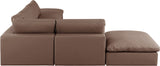 Comfy Brown Vegan Leather Modular Sectional 188Brown-Sec6E Meridian Furniture