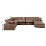 Comfy Brown Vegan Leather Modular Sectional 188Brown-Sec7A Meridian Furniture