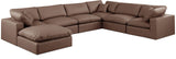 Comfy Brown Vegan Leather Modular Sectional 188Brown-Sec7A Meridian Furniture