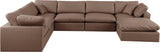 Comfy Brown Vegan Leather Modular Sectional 188Brown-Sec7A Meridian Furniture