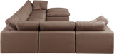 Comfy Brown Vegan Leather Modular Sectional 188Brown-Sec7A Meridian Furniture