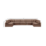 Comfy Brown Vegan Leather Modular Sectional 188Brown-Sec7B Meridian Furniture