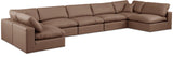 Comfy Brown Vegan Leather Modular Sectional 188Brown-Sec7B Meridian Furniture