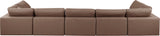 Comfy Brown Vegan Leather Modular Sectional 188Brown-Sec7B Meridian Furniture