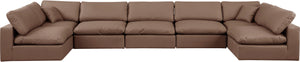 Comfy Brown Vegan Leather Modular Sectional 188Brown-Sec7B Meridian Furniture