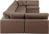 Comfy Brown Vegan Leather Modular Sectional 188Brown-Sec7B Meridian Furniture