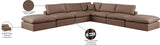 Comfy Brown Vegan Leather Modular Sectional 188Brown-Sec7C Meridian Furniture