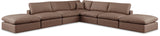 Comfy Brown Vegan Leather Modular Sectional 188Brown-Sec7C Meridian Furniture