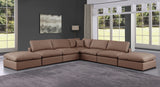 Comfy Brown Vegan Leather Modular Sectional 188Brown-Sec7C Meridian Furniture