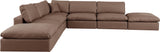Comfy Brown Vegan Leather Modular Sectional 188Brown-Sec7C Meridian Furniture