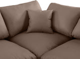 Comfy Brown Vegan Leather Modular Sectional 188Brown-Sec7C Meridian Furniture