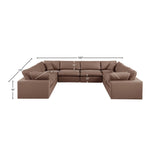 Comfy Brown Vegan Leather Modular Sectional 188Brown-Sec8A Meridian Furniture