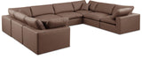 Comfy Brown Vegan Leather Modular Sectional 188Brown-Sec8A Meridian Furniture