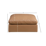 Comfy Cognac Vegan Leather Modular Ottoman 188Cognac-Ott Meridian Furniture