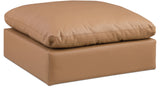 Comfy Cognac Vegan Leather Modular Ottoman 188Cognac-Ott Meridian Furniture