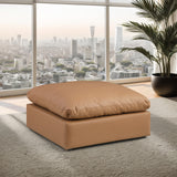 Comfy Cognac Vegan Leather Modular Ottoman 188Cognac-Ott Meridian Furniture