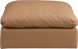 Comfy Cognac Vegan Leather Modular Ottoman 188Cognac-Ott Meridian Furniture