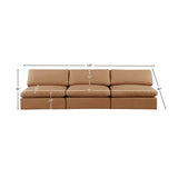 Comfy Cognac Vegan Leather Modular Sofa 188Cognac-S117 Meridian Furniture