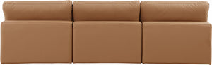 Comfy Cognac Vegan Leather Modular Sofa 188Cognac-S117 Meridian Furniture