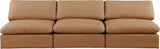 Comfy Cognac Vegan Leather Modular Sofa 188Cognac-S117 Meridian Furniture