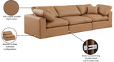 Comfy Cognac Vegan Leather Modular Sofa 188Cognac-S119 Meridian Furniture