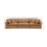 Comfy Cognac Vegan Leather Modular Sofa 188Cognac-S119 Meridian Furniture