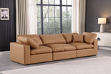 Comfy Cognac Vegan Leather Modular Sofa 188Cognac-S119 Meridian Furniture