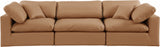 Comfy Cognac Vegan Leather Modular Sofa 188Cognac-S119 Meridian Furniture