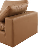 Comfy Cognac Vegan Leather Modular Sofa 188Cognac-S119 Meridian Furniture