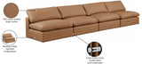 Comfy Cognac Vegan Leather Modular Sofa 188Cognac-S156 Meridian Furniture