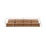 Comfy Cognac Vegan Leather Modular Sofa 188Cognac-S156 Meridian Furniture