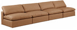 Comfy Cognac Vegan Leather Modular Sofa 188Cognac-S156 Meridian Furniture