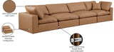 Comfy Cognac Vegan Leather Modular Sofa 188Cognac-S158 Meridian Furniture