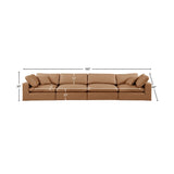 Comfy Cognac Vegan Leather Modular Sofa 188Cognac-S158 Meridian Furniture