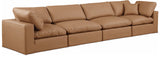 Comfy Cognac Vegan Leather Modular Sofa 188Cognac-S158 Meridian Furniture