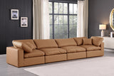 Comfy Cognac Vegan Leather Modular Sofa 188Cognac-S158 Meridian Furniture