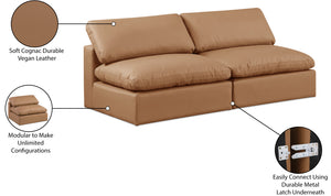 Comfy Cognac Vegan Leather Modular Sofa 188Cognac-S78 Meridian Furniture