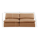 Comfy Cognac Vegan Leather Modular Sofa 188Cognac-S78 Meridian Furniture