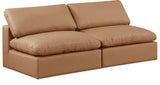 Comfy Cognac Vegan Leather Modular Sofa 188Cognac-S78 Meridian Furniture