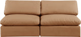 Comfy Cognac Vegan Leather Modular Sofa 188Cognac-S78 Meridian Furniture