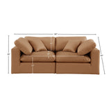 Comfy Cognac Vegan Leather Modular Sofa 188Cognac-S80 Meridian Furniture