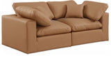 Comfy Cognac Vegan Leather Modular Sofa 188Cognac-S80 Meridian Furniture