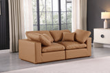 Comfy Cognac Vegan Leather Modular Sofa 188Cognac-S80 Meridian Furniture