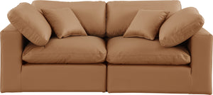 Comfy Cognac Vegan Leather Modular Sofa 188Cognac-S80 Meridian Furniture