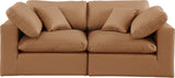 Comfy Cognac Vegan Leather Modular Sofa 188Cognac-S80 Meridian Furniture