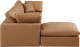 Comfy Cognac Vegan Leather Modular Sectional 188Cognac-Sec4A Meridian Furniture