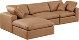 Comfy Cognac Vegan Leather Modular Sectional 188Cognac-Sec4A Meridian Furniture