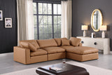 Comfy Cognac Vegan Leather Modular Sectional 188Cognac-Sec4A Meridian Furniture